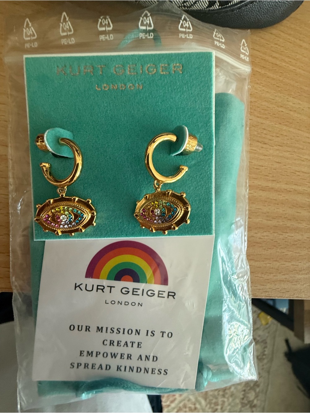 Kurt Geiger Huggie Hoop Evil Eye Rainbow Earrings